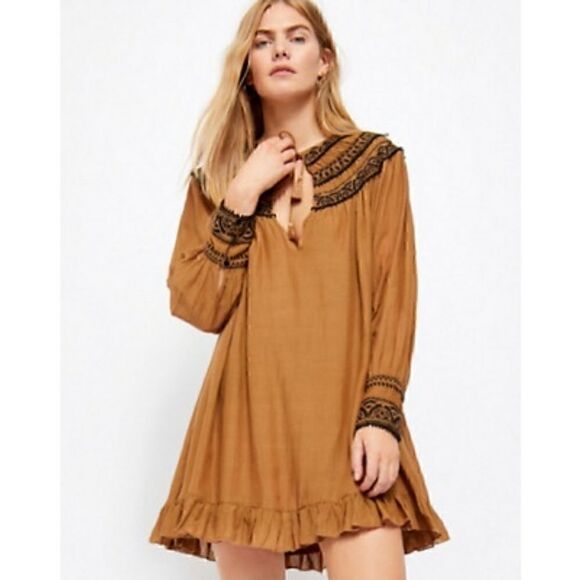 NEW $148 Free People Erin Mini Dress Neutral Small - Picture 4 of 10